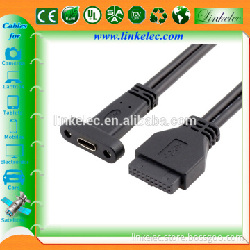 USB 3.1 type C to USB 3.0 20 pin computer baffle cable